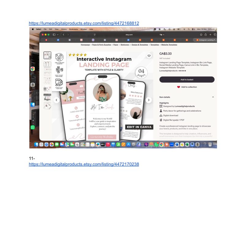 Instagram Landing Page Template